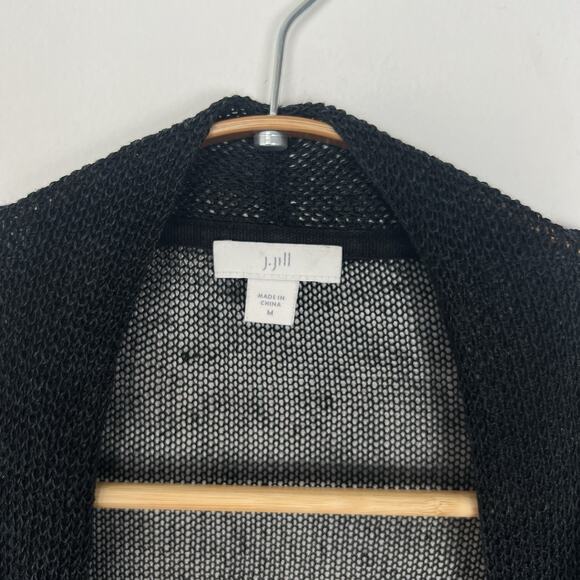 HOLES - J. Jill Women’s Size M Long Sleeve Knit Open Front Linen Blend Cardigan - Picture 2 of 12